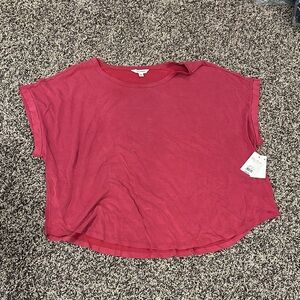 Lucky Brand Raspberry Short Sleeve Crop Top